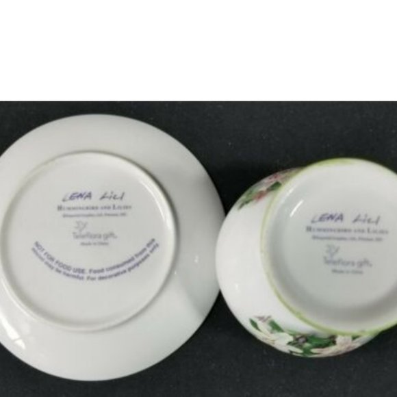 HUMMINGBIRD AND LILIES TEACUP & SAUCER COLLECTORS CHOICE by LENA LIEL TELEFLORA - Picture 5 of 6